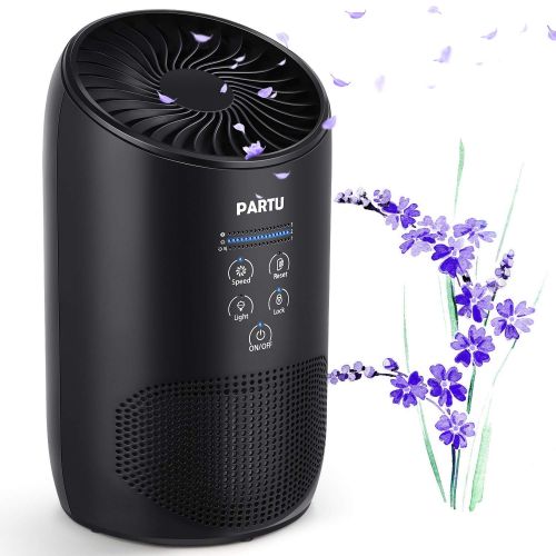  PARTU Hepa Air Purifier - Smoke Air Purifiers for Home with Fragrance Sponge - 100% Ozone Free, Lock Button, Removing 99.97% Allergies, Dust, Pollen, Pet Dander, Mold (Available fo