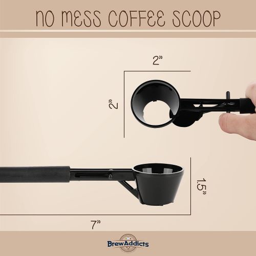  Brew Addicts Coffee Scoop for Keurig Reusable K Cups | Coffee Spoon for Other Single Serve Refillable Capsules Keurig Accessories | Black