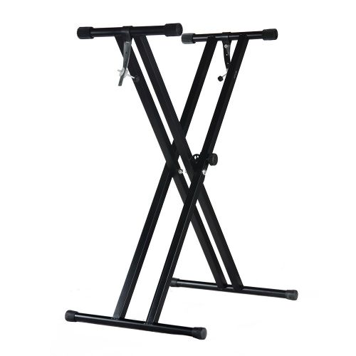  PARTYSAVING Pro Series Portable 2 Tier Doubled Keyboard Stand with Locking Straps APL1158, Two-Tier