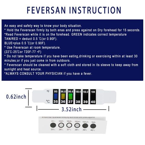  [아마존베스트]PASNOWFU Instant Read Forehead Temperature Thermometer Strips,Reusable Fever Thermometer Strip,Adhesive Checking Thermometer Strip of Children/Infants/Adults/Elderly People(6pcs)