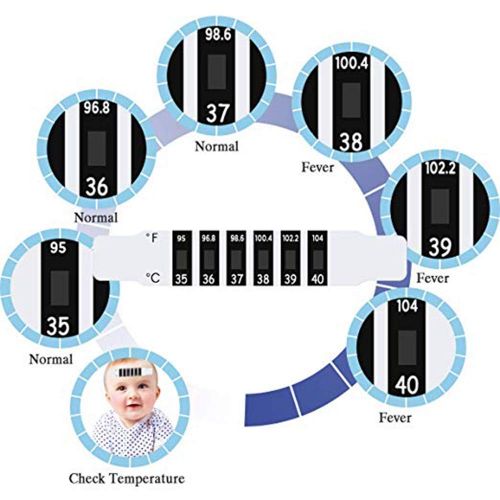  [아마존베스트]PASNOWFU Instant Read Forehead Temperature Thermometer Strips,Reusable Fever Thermometer Strip,Adhesive Checking Thermometer Strip of Children/Infants/Adults/Elderly People(6pcs)