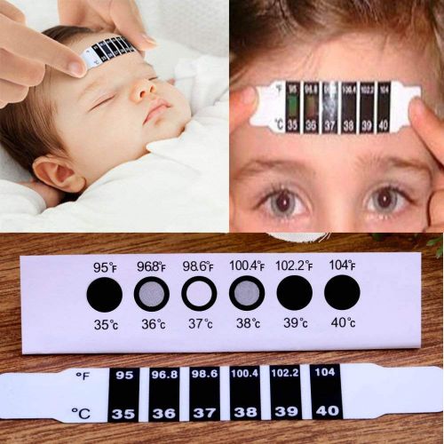  [아마존베스트]PASNOWFU Instant Read Forehead Temperature Thermometer Strips,Reusable Fever Thermometer Strip,Adhesive Checking Thermometer Strip of Children/Infants/Adults/Elderly People(6pcs)