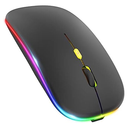  [아마존베스트]Pasonomi Wireless Rechargeable LED PC Mouse, Quiet Wireless Mouse, Laptop Mouse with a USB Receiver Type C