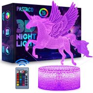 [아마존베스트]PASTACO Unicorns Gifts for Girls, Unicorn Night Lights for Girls Room, 16 Colors Changing & Dimmable LED Bedside Lamp for Girls Bedroom with Remote/Touch Unicorn Toys for Kids Birt