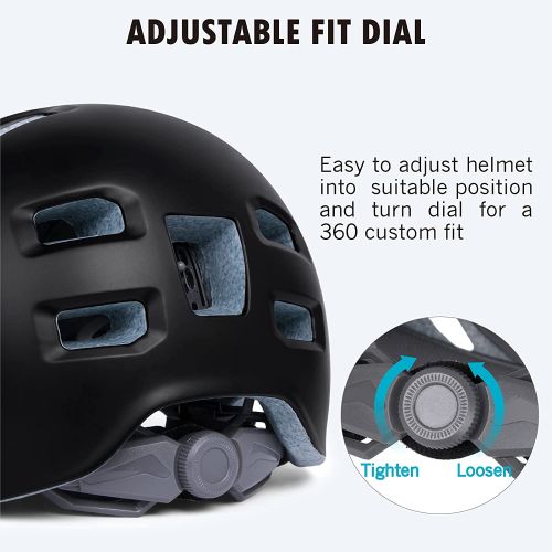  PATHLANE Skateboard Bike Helmet for Kids Youth Adult,CPSC and ASTM Safety Certified Helmet for Bicycle Skateboarding Scooter Skating Helmets with Adjustable Dial