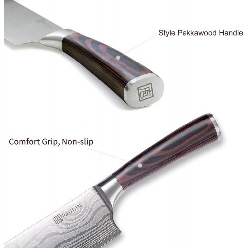  [아마존핫딜][아마존 핫딜] Nakiri Knife - PAUDIN Razor Sharp Meat Cleaver 7 inch High Carbon German Stainless Steel Vegetable Kitchen Knife, Multipurpose Asian Chef Knife for Home and Kitchen with Ergonomic