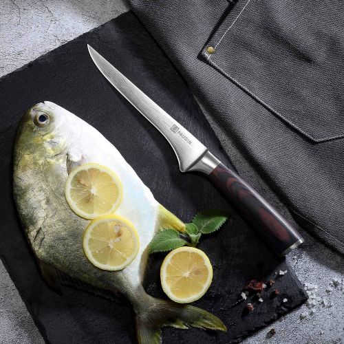  Boning Knife - PAUDIN Super Sharp Fillet Knife 6 Inch German High Carbon Stainless Steel Flexible Kitchen Knife for Meat Fish Poultry Chicken with Ergonomic Handle