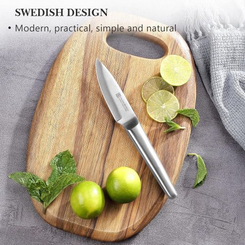  PAUDIN Paring Knife, 3.5 Inch High Carbon German Stainless Steel Kitchen Knife, Super Sharp Fruit Knife with Ergonomic Hollow Handle, for Peeling, Trimming, and Garnishing Fruit an