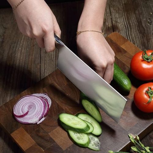  PAUDIN Cleaver Butcher Knife - 7 inch Ultra Sharp Kitchen Knife, Superior German Steel Forged Heavy Duty Chinese Vegetable Knife with Triple Rivet G10 Handle, Full Tang Chefs Knife