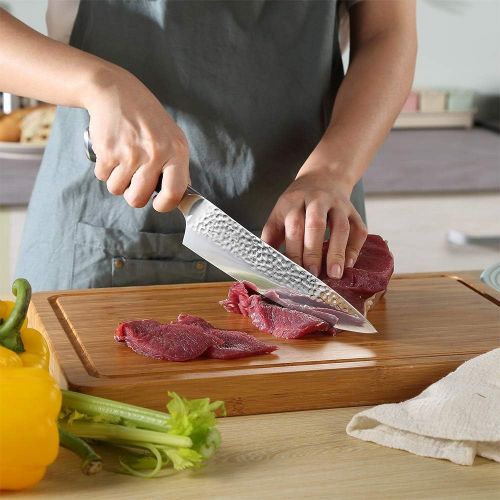  [아마존베스트]PAUDIN Chef Knife, Ultra Sharp Professional Chefs Knife, 8 Inch German High Carbon Stainless Steel Forged Blade Kitchen Knife with Ergonomic Full Tang ABS Handle, Cooking Knife for