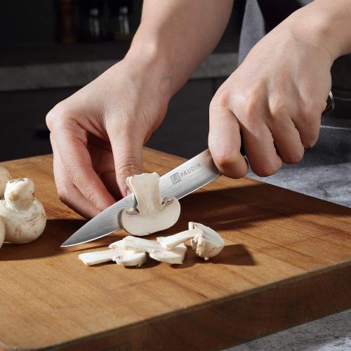  [아마존베스트]Utility Knife - PAUDIN 5 inch Chef Knife German High Carbon Stainless Steel Knife, Fruit and Vegetable Cutting Chopping Carving Knives, Ergonomic Handle with Gifted Box