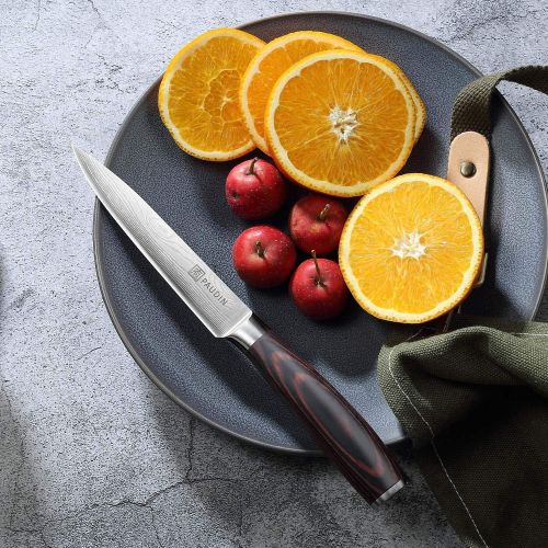  [아마존베스트]Utility Knife - PAUDIN 5 inch Chef Knife German High Carbon Stainless Steel Knife, Fruit and Vegetable Cutting Chopping Carving Knives, Ergonomic Handle with Gifted Box