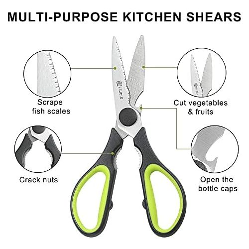  [아마존베스트]PAUDIN Kitchen Shears, All Purpose Heavy Duty Kitchen Scissors Premium Stainless Steel Ultra Sharp Come Apart Food Shears for Cutting Chicken, Fish, Vegetables, Herbs, BBQ, Black G