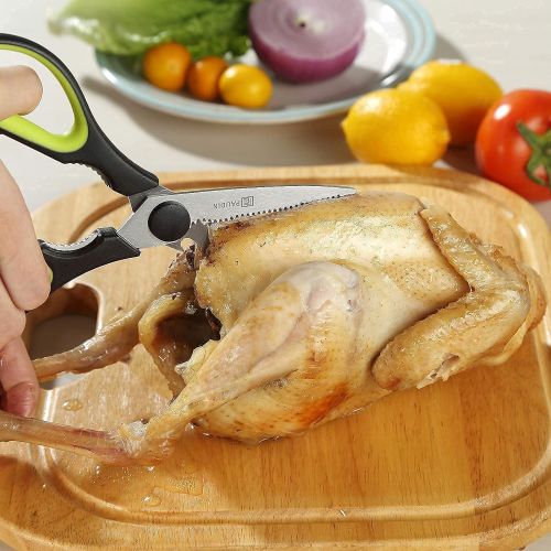  [아마존베스트]PAUDIN Kitchen Shears, All Purpose Heavy Duty Kitchen Scissors Premium Stainless Steel Ultra Sharp Come Apart Food Shears for Cutting Chicken, Fish, Vegetables, Herbs, BBQ, Black G