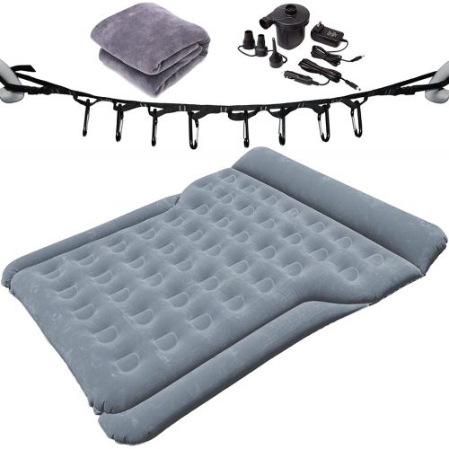  [아마존베스트]PAVONI Car Inflatable Air Camping Mattress Pad  with Electric Mattress Pump, Towel, Repair Patches & Storage Bag  Bed Mattress for SUVs, RVs & Minivans  Quick Inflation/Deflatio