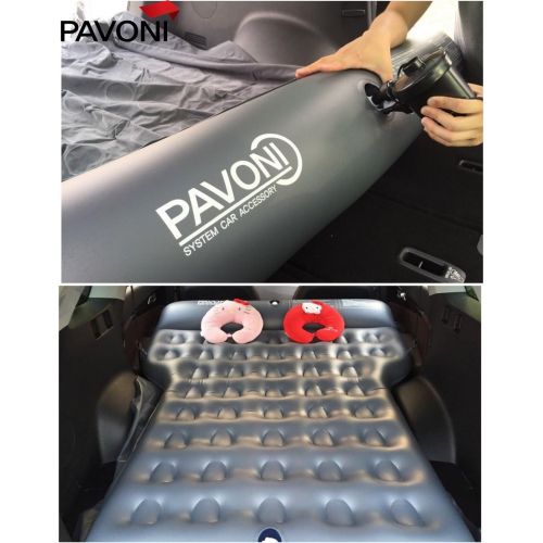  [아마존베스트]PAVONI Car Inflatable Air Camping Mattress Pad  with Electric Mattress Pump, Towel, Repair Patches & Storage Bag  Bed Mattress for SUVs, RVs & Minivans  Quick Inflation/Deflatio
