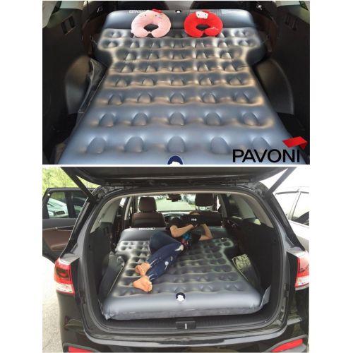  [아마존베스트]PAVONI Car Inflatable Air Camping Mattress Pad  with Electric Mattress Pump, Towel, Repair Patches & Storage Bag  Bed Mattress for SUVs, RVs & Minivans  Quick Inflation/Deflatio