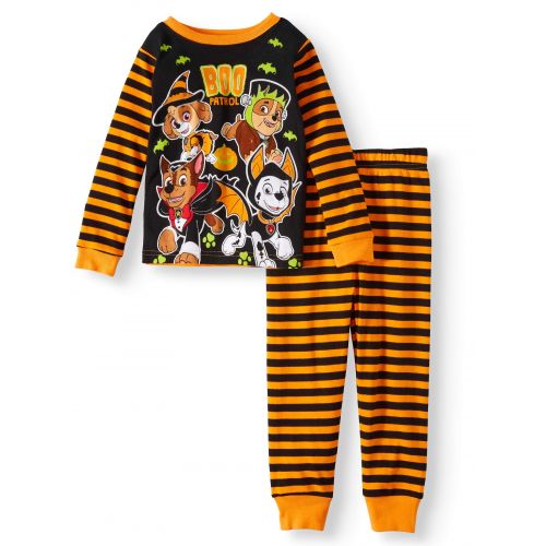  Paw Patrol Toddler Boys Halloween Glow-in-the-Dark Cotton Tight Fit Pajamas, 2-Piece Set