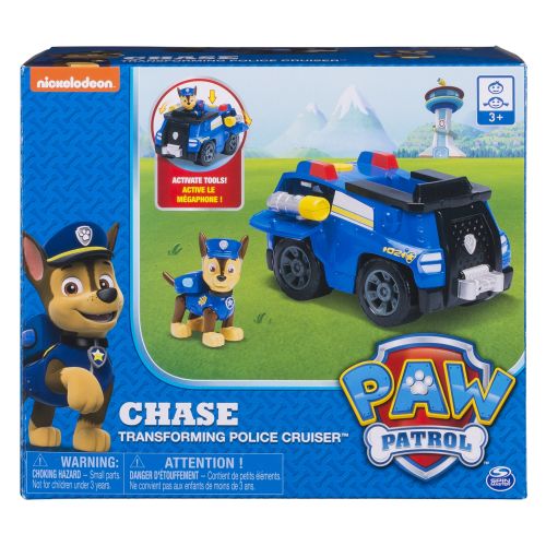  PAW Patrol  Chase’s Transforming Police Cruiser with Flip-open Megaphone, for Ages 3 and Up