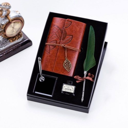  [아마존 핫딜]  [아마존핫딜]PAWACA Pawaca Quill Pen,Natural Handcrafted Luxury Quill Pen and Ink Set,Antique Dip Feather Pen Set Calligraphy Pen Set Writing Quill Ink Dip Pen with Notebook Ink Pen Holder,Gift Set.