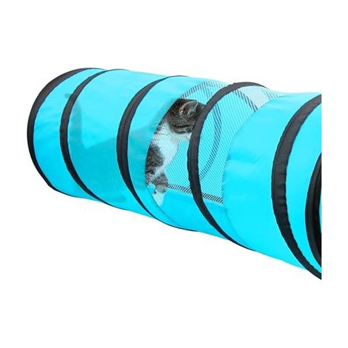  PAWISE Cat Tunnel,Interactive Cat Toy,Pop Up Collapsible Cat Tunnels for Indoor Cats with Foldable Cat Cube (Tunnel Cube)