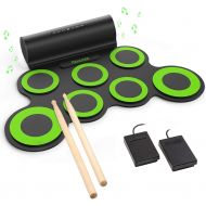 [아마존 핫딜] [아마존핫딜]PAXCESS Electronic Drum Set, Roll Up Drum Practice Pad Midi Drum Kit with Headphone Jack Built-in Speaker Drum Pedals Drum Sticks 10 Hours Playtime, Great Holiday Birthday Gift for