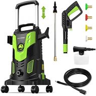 PAXCESS Upgraded 3000PSI Pressure Washer, 2.5GPM Portable Electric Power Washer with 360° Spinner Wheels, 4 Quick Connect Nozzles Foam Cannon for Car/Patio/Deck/Home Cleaning