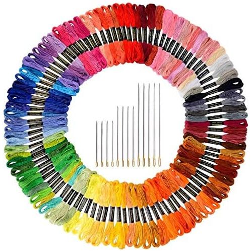  Paxcoo 124 Skeins Embroidery Floss Cross Stitch Thread with Needles