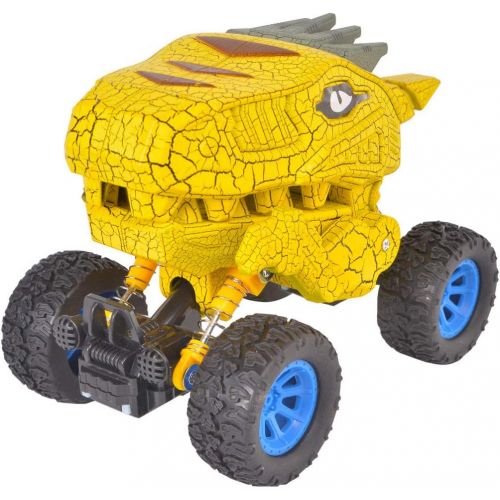  [아마존베스트]Dinosaur Monster Truck Toys,Graffiti Die-cast Pull Back Car Toys with Spring & Big Rubber Tires,Toddler Kids Vehicle for Aged 3 and Above Boys & Girls Gift