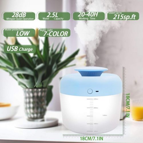  Visit the PBOX Store Cool Mist Humidifier With Essential Oils,2.5L Top Fill Humidifiers For Bedroom,Baby, Large Room, USB Charge