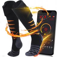 PBOX Heated Socks for Men Women-Battery Operated Socks Rechargeable Electric Heating Socks with APP Remote Control,Foot Warmer for Raynauds and Winter Outdoor Sports Skiing/Hunting/Moto