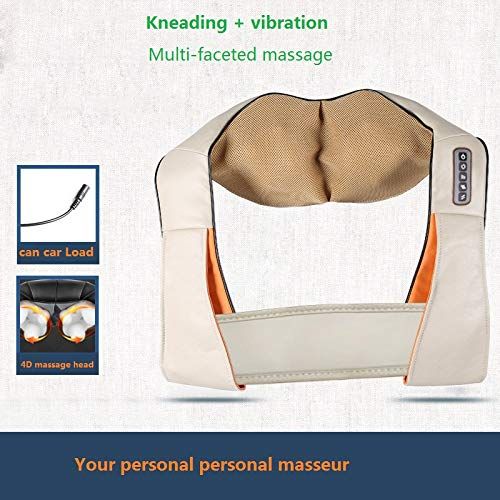  PBQWER Shock Cervical Massager Kneading Shiatsu Neck, Shoulder, Back, Leg and Foot Massager Pillow with HeatSuitable for Home, car