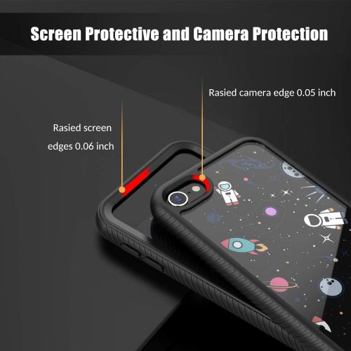  [아마존베스트]PBRO iPod Touch 7 Case/iPod Touch 6 Case/iPod Touch 5 Case Cute Astronaut Case Dual Layer Hybrid Anti-Slip Sturdy Case Rugged Shockproof Case for Apple iPod Touch 7th/6th/5th Gener