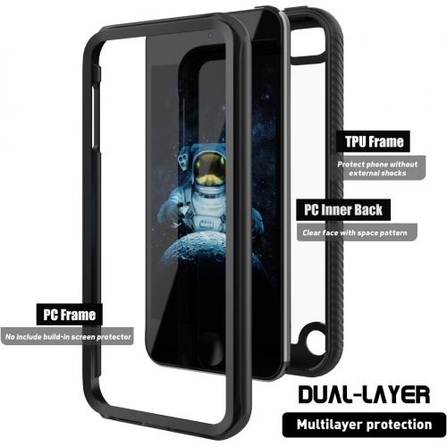  [아마존베스트]PBRO iPod Touch 7 Case/iPod Touch 6 Case/iPod Touch 5 Case Cute Astronaut Case Dual Layer Hybrid Anti-Slip Sturdy Case Rugged Shockproof Case for Apple iPod Touch 7th/6th/5th Gener