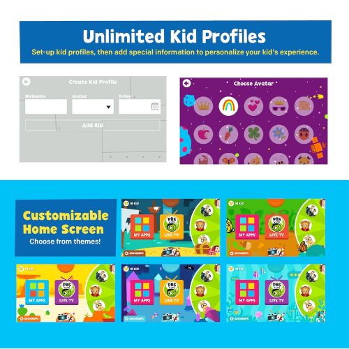  PBS KIDS Playtime Pad+ 7 HD Kid-Safe Tablet + Live TV (PBSKD7001)