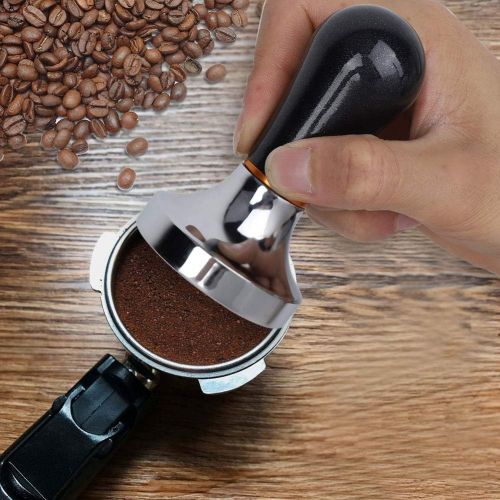  PBZYDU Coffee Tamper, 57mm Handheld Aluminum Profession Espresso Press Tool for Coffee Maker(Black)