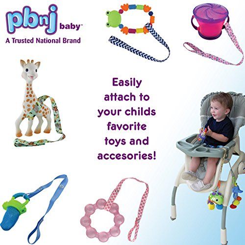  PBnJ baby Toy Saver Strap Holder Leash Secure Accessories Heart/Dot/Pink/Lavender - 4pc