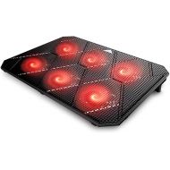 [아마존베스트]Pccooler Laptop Cooling Pad, Powerful Slim Quiet Laptop Cooler for Gaming Laptop - 6 Red LED Fans - Dual USB 2.0 Ports - Portable Height Adjustable Laptop Stand, Fits 12-17 Inches