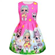 PCLOUD Girls Surprise Princess Dress Cosplay Costumes Birthday Party Dress Pleated Skirt