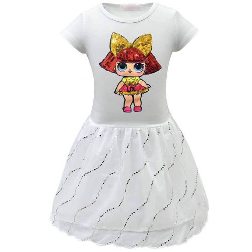  PCLOUD Toddler Girls Surprise Mesh Double Pleated Skirt Princess Dress Cosplay Costumes Birthday Party Dress