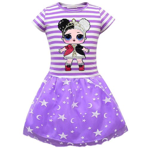  PCLOUD Girls Surprise Mesh Double Pleated Skirt Princess Dress Cosplay Costumes Birthday Party Dress