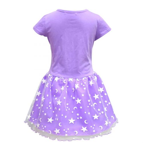  PCLOUD Girls Surprise Mesh Double Pleated Skirt Princess Dress Cosplay Costumes Birthday Party Dress