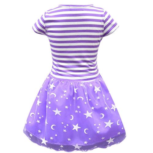  PCLOUD Girls Mesh Double Pleated Skirt Princess Dress Cosplay Costumes Birthday Party Dress for Doll Surprised
