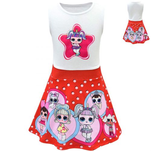 PCLOUD Toddler Girls Mesh Double Pleated Skirt Princess Dress Cosplay Costumes Birthday Party Dress for Doll Surprised