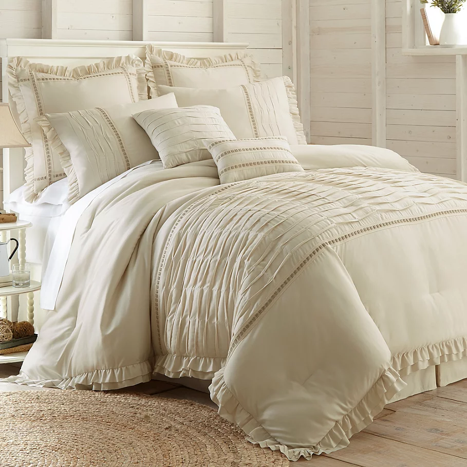 PCT Home Antonella Jacquard 8-Piece Comforter Set in Natural