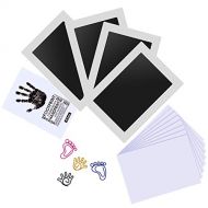 [아마존베스트]Baby Inkless Handprint and Footprint Kit with 4 Large Size Ink Pads and 8 Imprint Cards by PChero, Perfect for Family Keepsake Baby Shower Gift and Registry