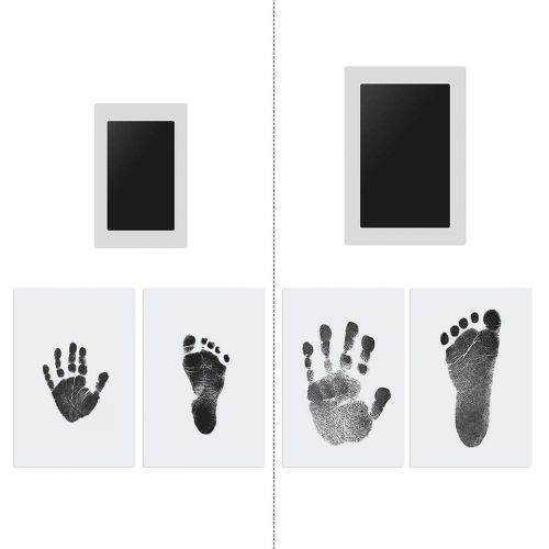  [아마존베스트]PChero Large and Medium Size Baby Handprint and Footprint Ink Pad Kit, Non-Toxic and...