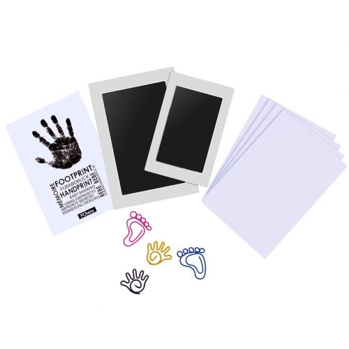  [아마존베스트]PChero Large and Medium Size Baby Handprint and Footprint Ink Pad Kit, Non-Toxic and...