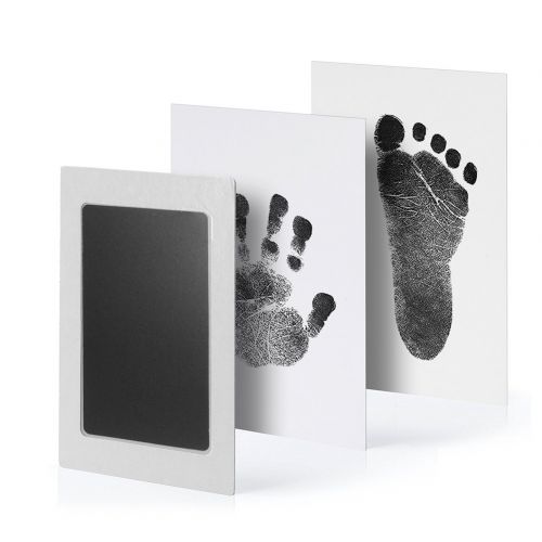  Baby Inkless Handprint and Footprint Kit with 4 Large Size Ink Pads and 8 Imprint Cards by PChero, Ideal for Family Keepsake Newborn Registry Baby Shower Present