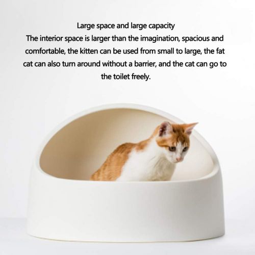  PDDJ Semi Closed Cats Toilet with Unique Appearance and Cat Litter Shovel for Cats